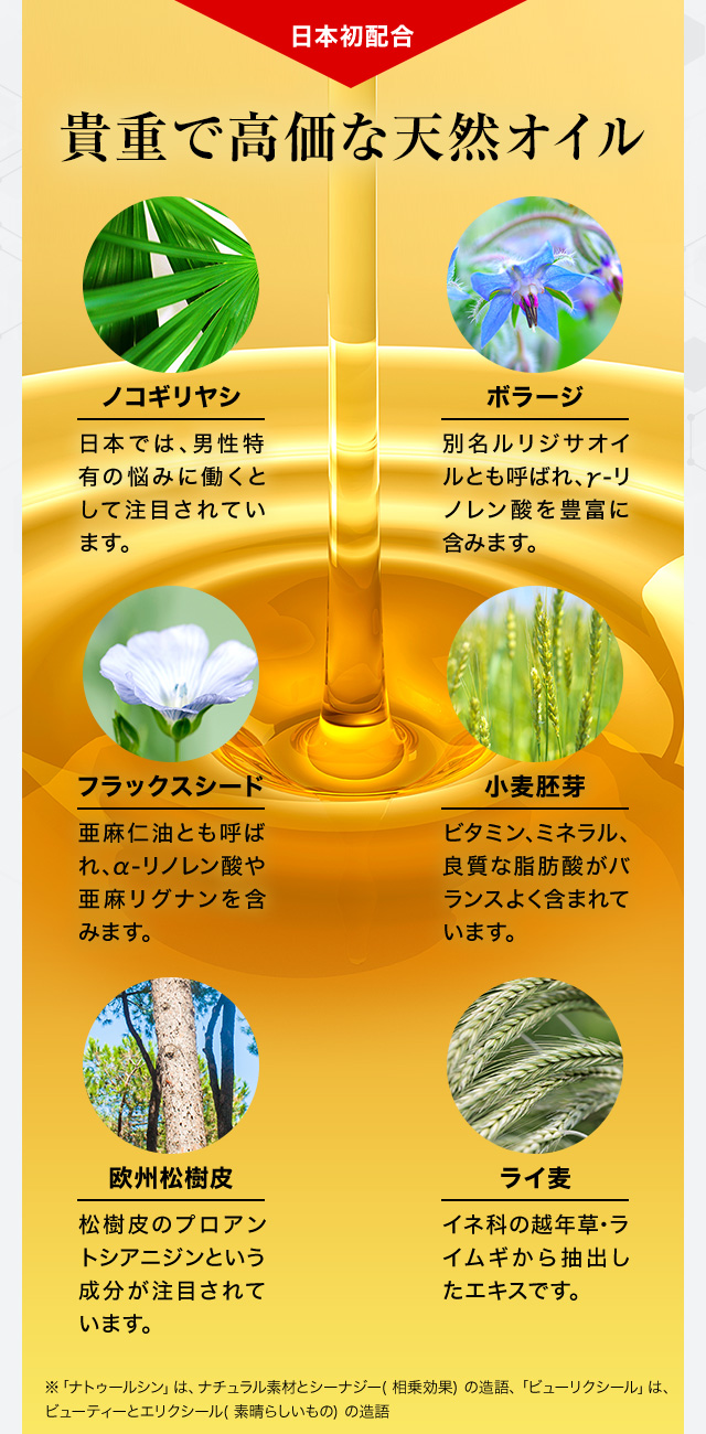 SHEE SUPPLEMENT(シィーサプリメント)は世界的な研究者が長年の研究から、6種類の天然成分を厳選・掛け合わせた100%天然オイルが、男女のお悩みにあらゆる角度から強力にアプローチします。